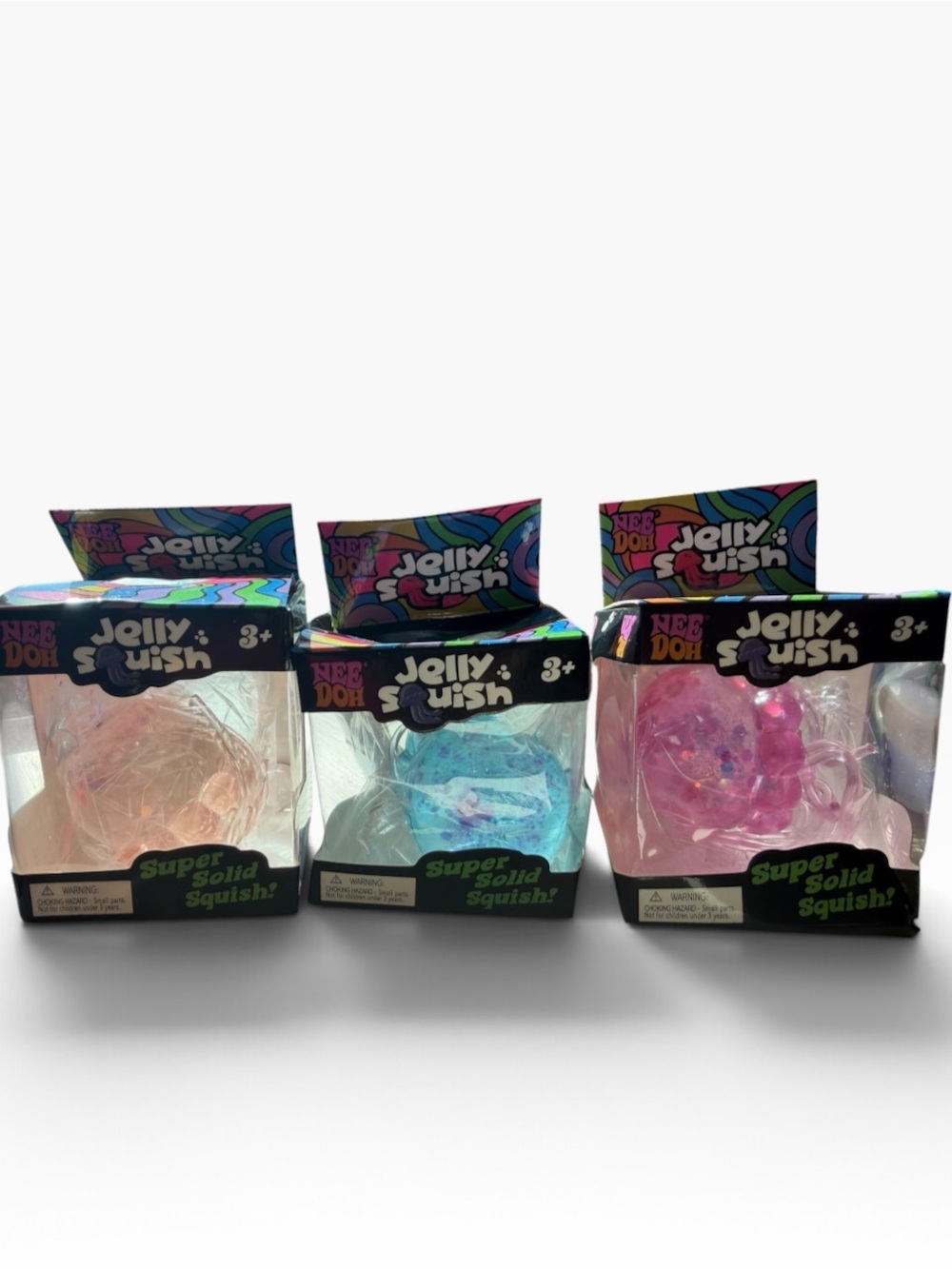 NeeDoh Jelly Squish Sensory Fidget Toy – 3-Pack Bundle